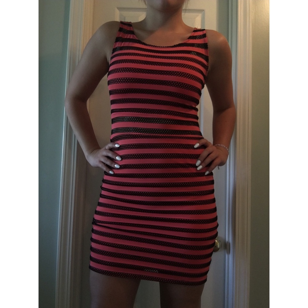 Striped wrap dress// midi length